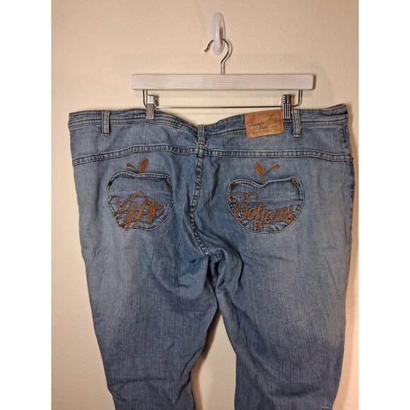 Vintage Apple Bottom Jeans Y2K Casual Denim Blue Embroidered Women's Size 19/20 - Picture 1 of 8
